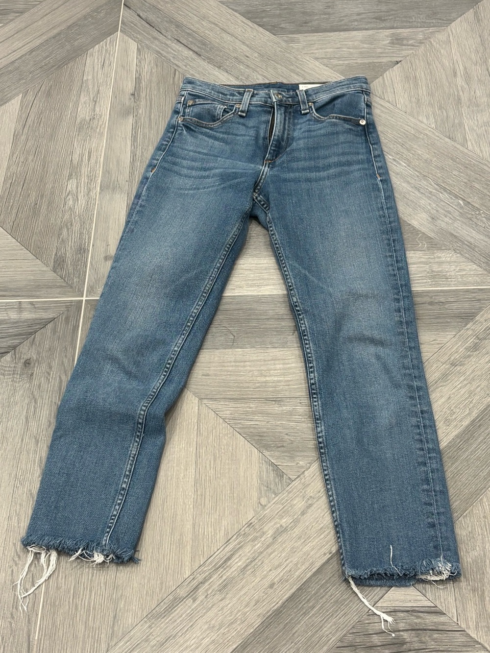 rag & bone Cropped Straight-Leg Jeans